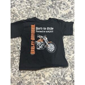 Unisex Kids Harley Davidson Black Tshirt Size 4t